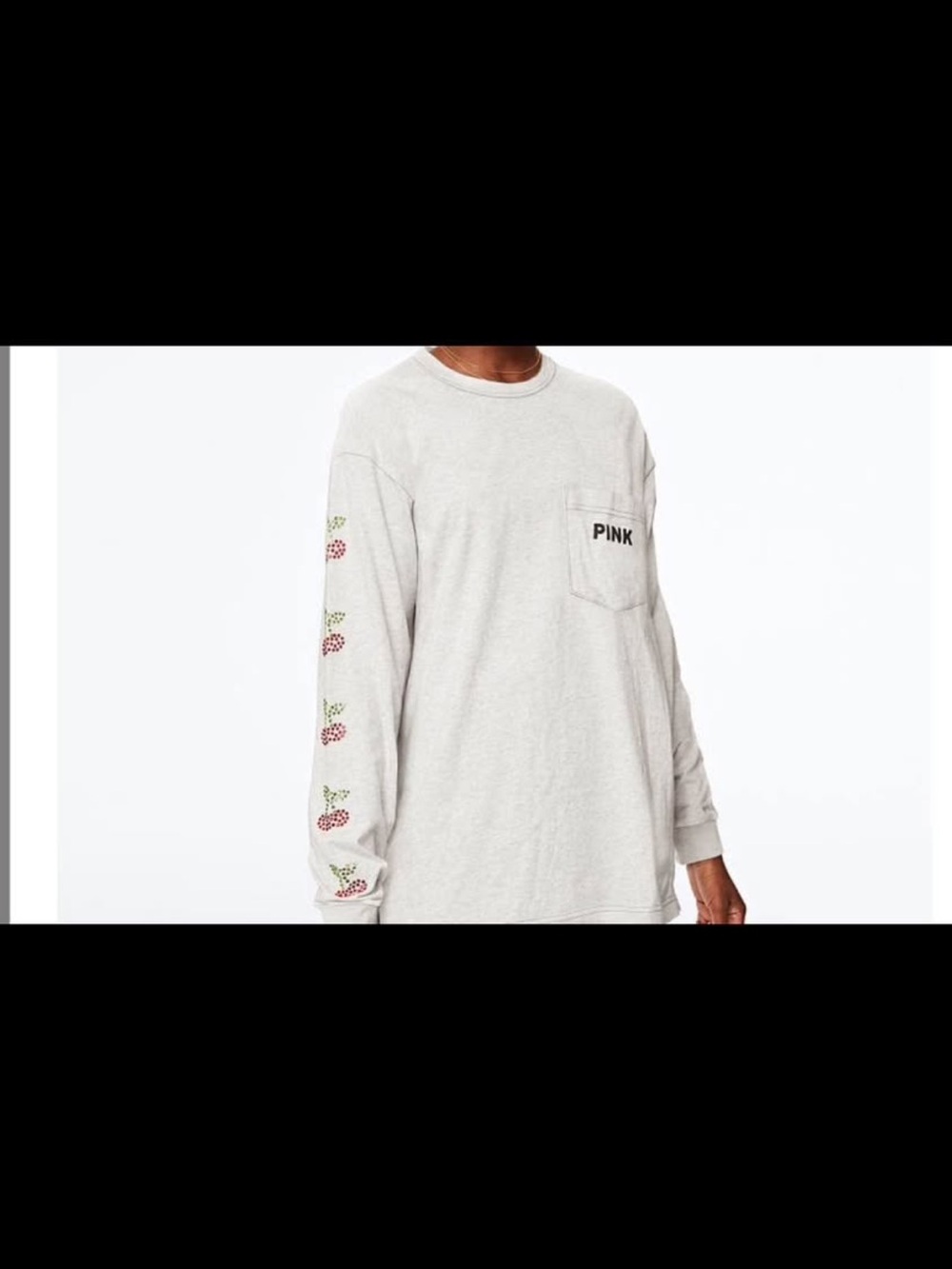 PINK Victoria's Secret Heather Gray bling  Tee